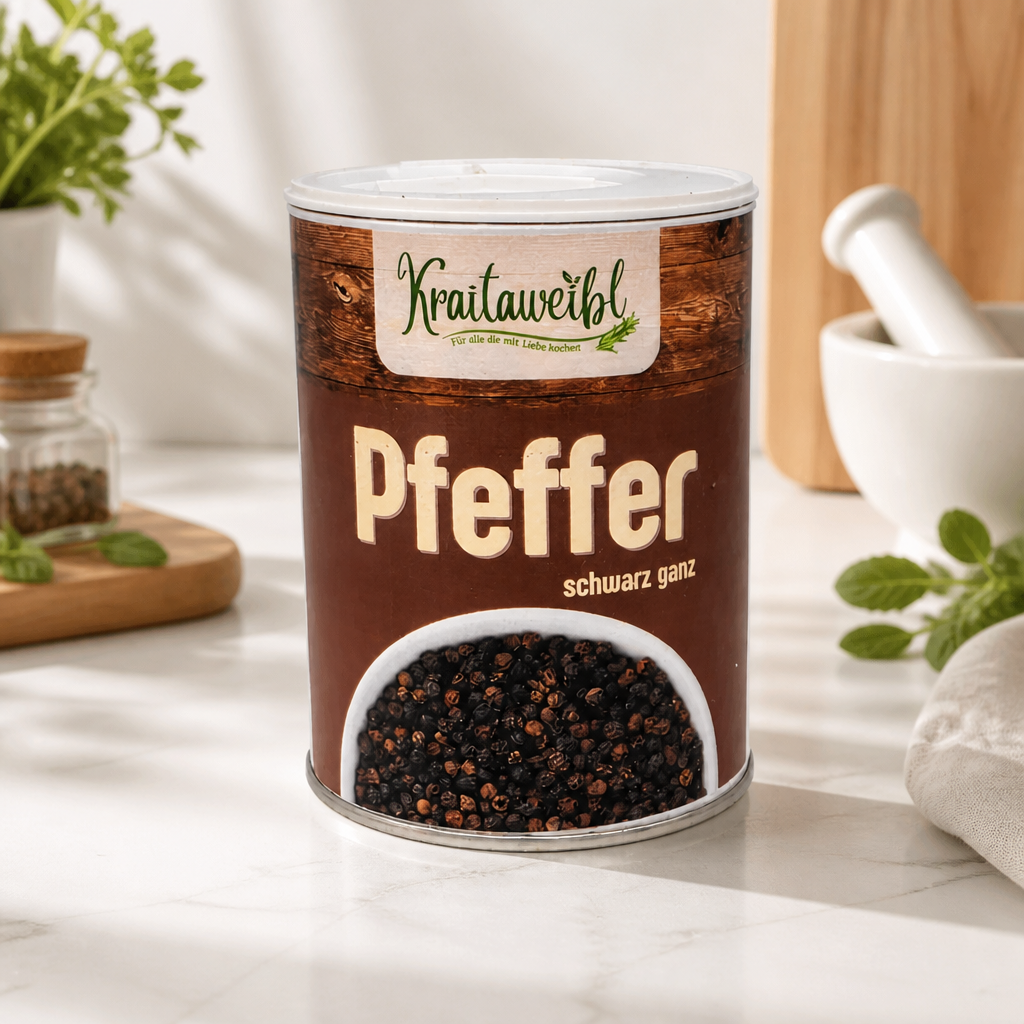 Pfeffer schwarz ganz