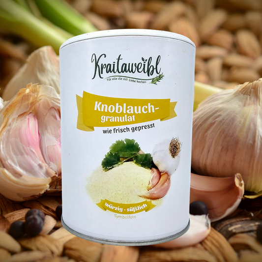 eine Dose Knoblauchgranulat