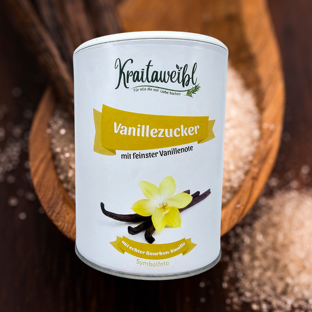 Vanillezucker in der Streudose - echte Bourbon Vanille